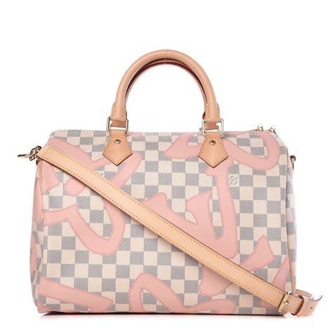 louis vuitton damier azur tahitienne speedy bandouliere 30 rose ballerine|louis vuitton tahitienne bandouliere.